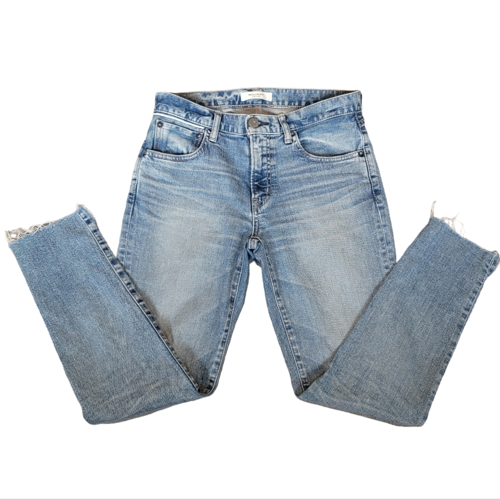 Moussy Vintage Blossom Skinny Jeans Light Blue Mid-Rise Raw Step Hem Wom… - Picture 8 of 16